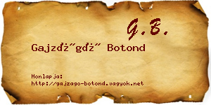 Gajzágó Botond névjegykártya